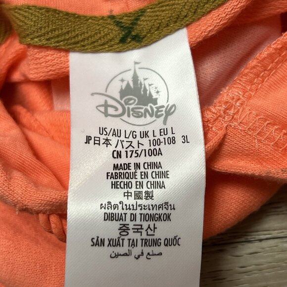 Aulani Disney Resort Moana Cropped Hoodie Longsleeve Large Hawaii Orange Peach - Picture 5 of 12